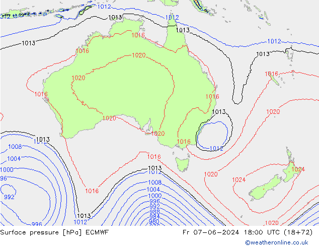 pression de l'air ECMWF ven 07.06.2024 18 UTC