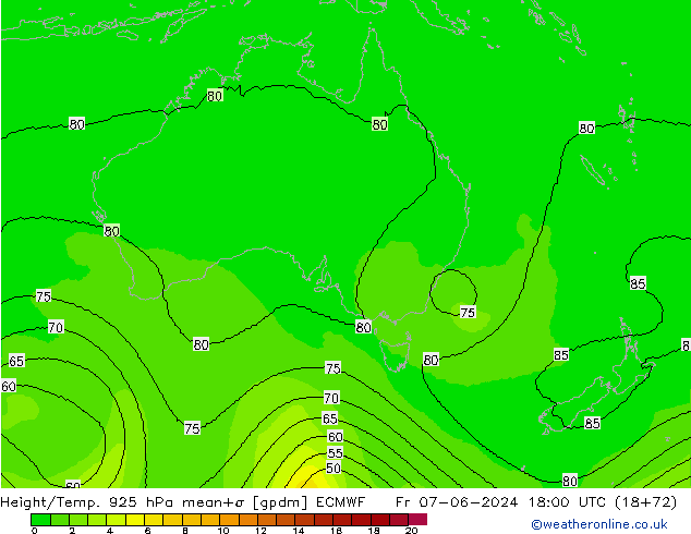 Yükseklik/Sıc. 925 hPa ECMWF Cu 07.06.2024 18 UTC