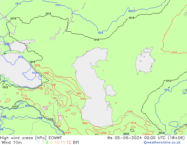 High wind areas ECMWF St 05.06.2024 00 UTC