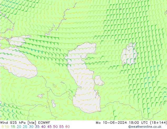 Wind 925 hPa ECMWF Mo 10.06.2024 18 UTC