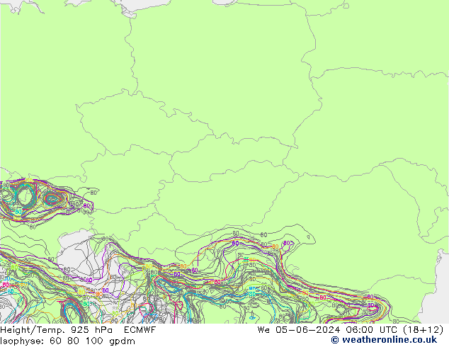 Height/Temp. 925 hPa ECMWF Qua 05.06.2024 06 UTC