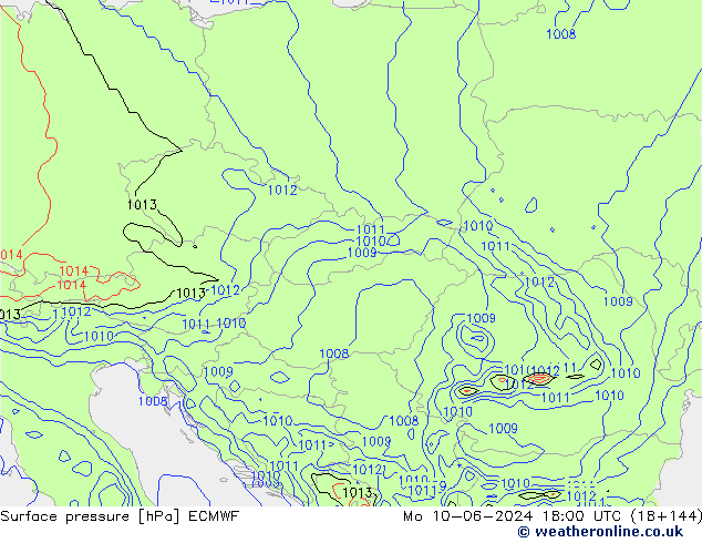 Yer basıncı ECMWF Pzt 10.06.2024 18 UTC