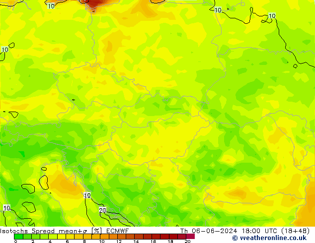 Isotachs Spread ECMWF Qui 06.06.2024 18 UTC