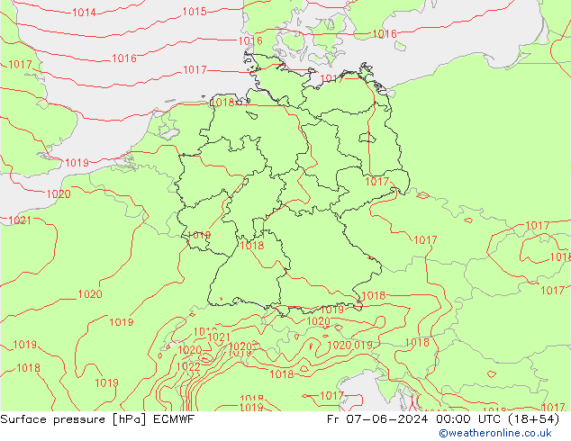 Yer basıncı ECMWF Cu 07.06.2024 00 UTC