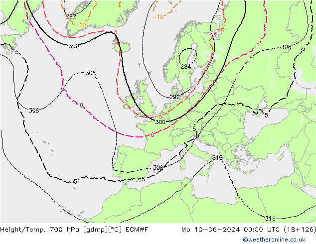 Height/Temp. 700 hPa ECMWF  10.06.2024 00 UTC