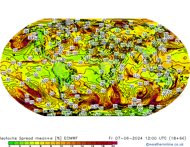 Isotachs Spread ECMWF ven 07.06.2024 12 UTC