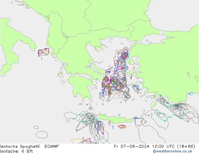 Isotachs Spaghetti ECMWF пт 07.06.2024 12 UTC