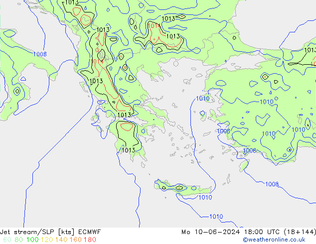 Polarjet/Bodendruck ECMWF Mo 10.06.2024 18 UTC