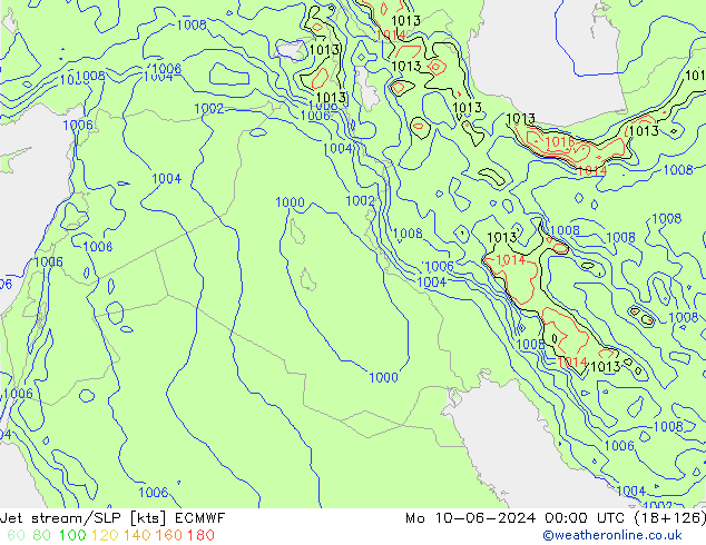 Straalstroom/SLP ECMWF ma 10.06.2024 00 UTC