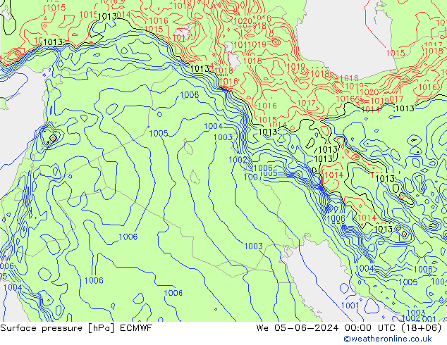 Luchtdruk (Grond) ECMWF wo 05.06.2024 00 UTC