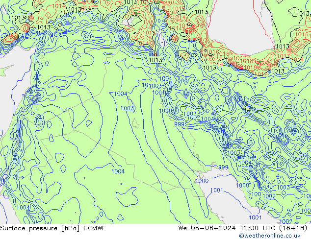 pressão do solo ECMWF Qua 05.06.2024 12 UTC
