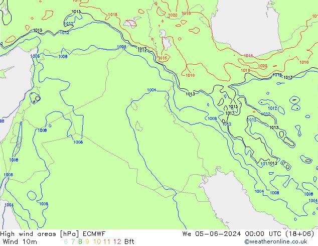 High wind areas ECMWF ср 05.06.2024 00 UTC