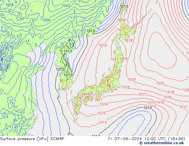 Yer basıncı ECMWF Cu 07.06.2024 12 UTC