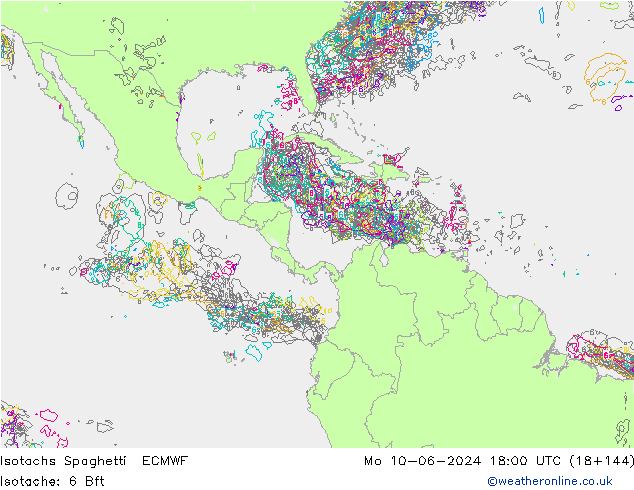 Eşrüzgar Hızları Spaghetti ECMWF Pzt 10.06.2024 18 UTC