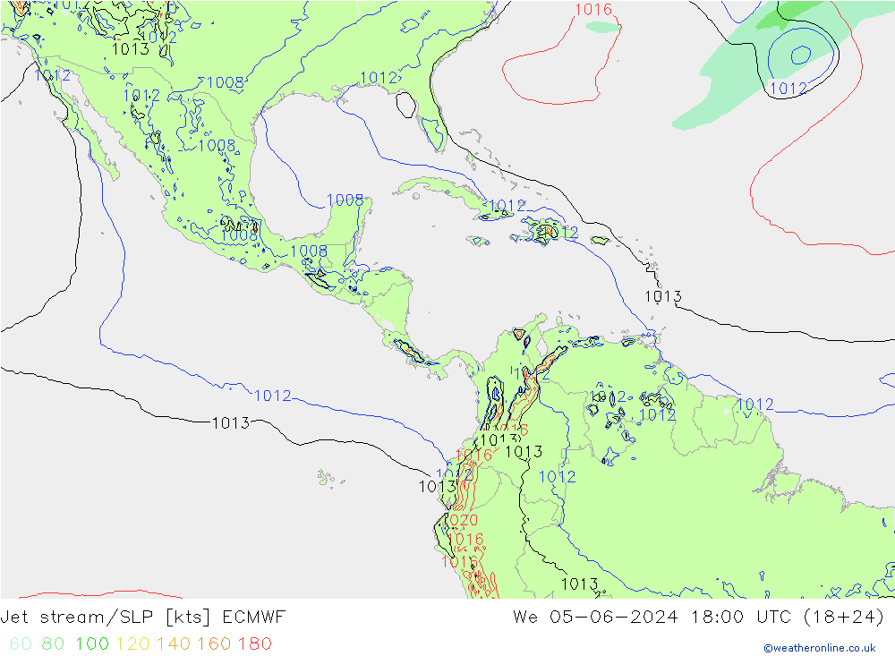 Corrente a getto ECMWF mer 05.06.2024 18 UTC