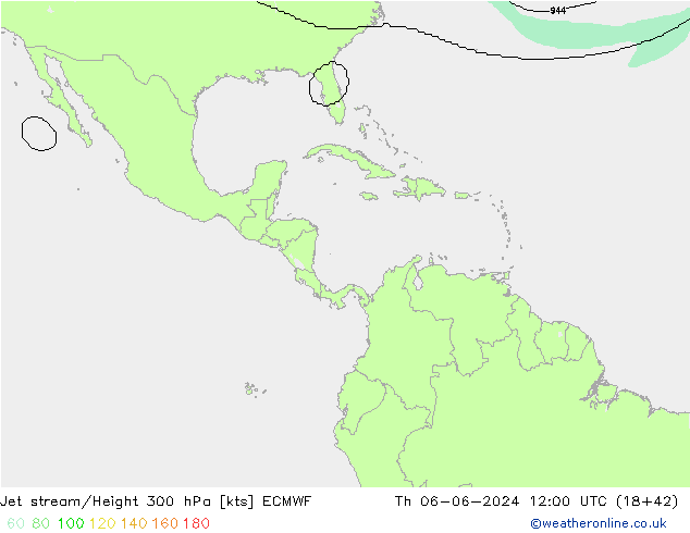 Corrente a getto ECMWF gio 06.06.2024 12 UTC