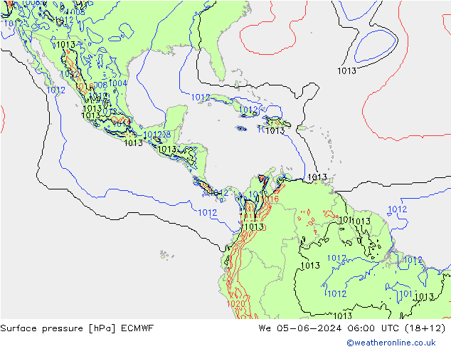 приземное давление ECMWF ср 05.06.2024 06 UTC