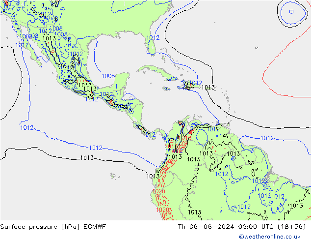 Surface pressure ECMWF Th 06.06.2024 06 UTC