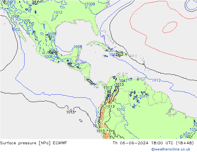 Yer basıncı ECMWF Per 06.06.2024 18 UTC