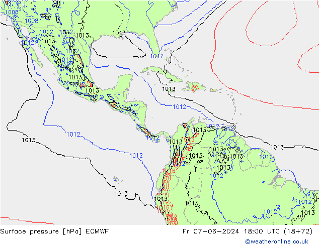 pression de l'air ECMWF ven 07.06.2024 18 UTC