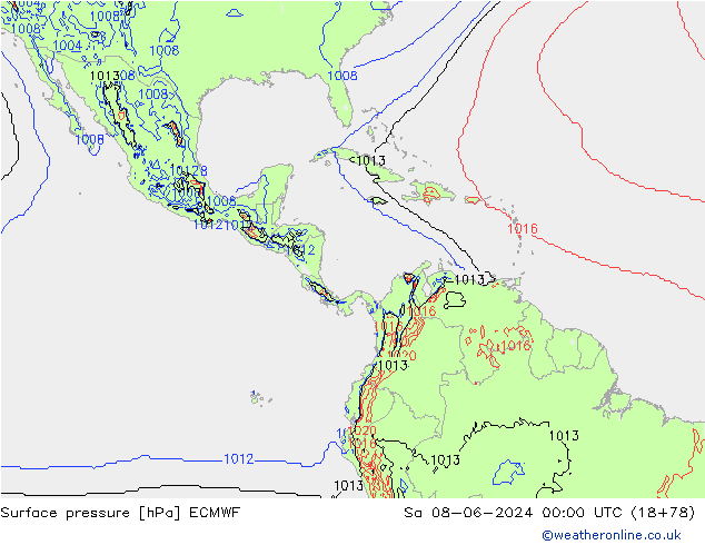 Yer basıncı ECMWF Cts 08.06.2024 00 UTC