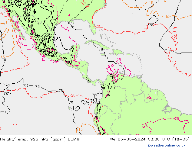 Height/Temp. 925 hPa ECMWF  05.06.2024 00 UTC