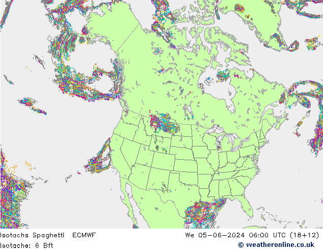 Isotachs Spaghetti ECMWF We 05.06.2024 06 UTC