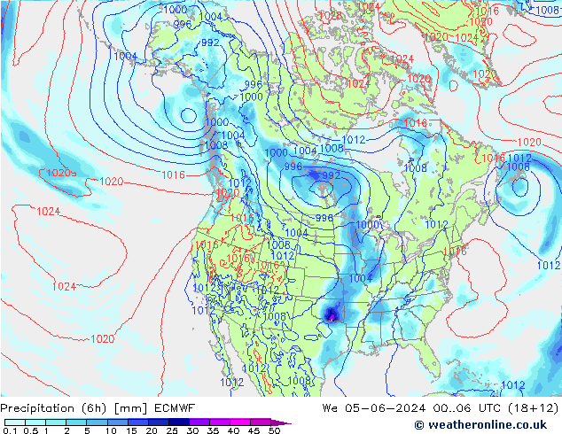 Nied. akkumuliert (6Std) ECMWF Mi 05.06.2024 06 UTC