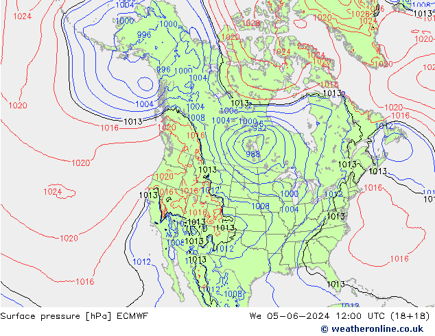 ciśnienie ECMWF śro. 05.06.2024 12 UTC