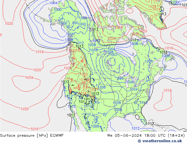 Bodendruck ECMWF Mi 05.06.2024 18 UTC