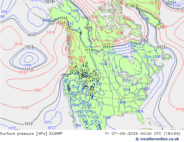 Yer basıncı ECMWF Cu 07.06.2024 00 UTC