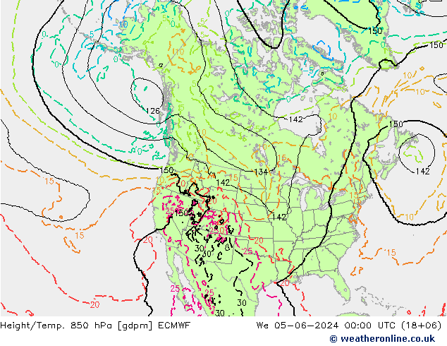 Height/Temp. 850 hPa ECMWF  05.06.2024 00 UTC