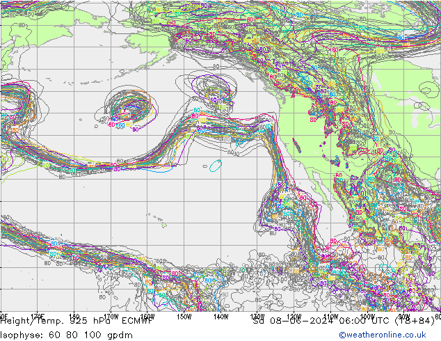 Height/Temp. 925 hPa ECMWF Sa 08.06.2024 06 UTC