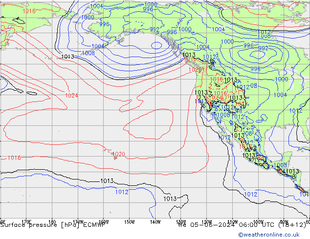 Yer basıncı ECMWF Çar 05.06.2024 06 UTC