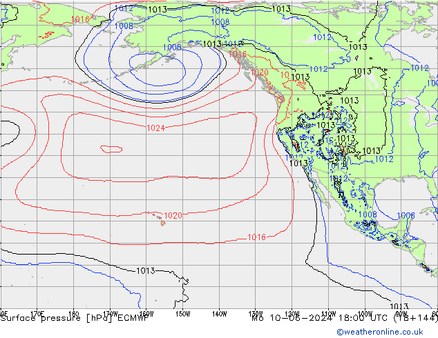 Surface pressure ECMWF Mo 10.06.2024 18 UTC