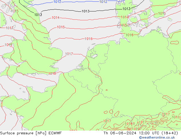 приземное давление ECMWF чт 06.06.2024 12 UTC