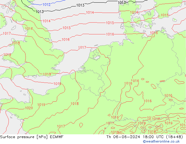 Bodendruck ECMWF Do 06.06.2024 18 UTC