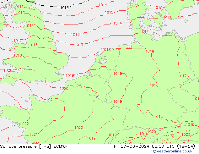 pression de l'air ECMWF ven 07.06.2024 00 UTC