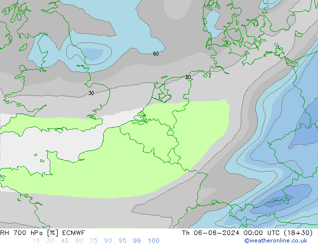 RH 700 hPa ECMWF Do 06.06.2024 00 UTC