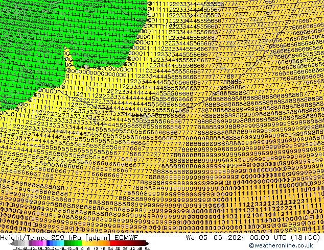 Height/Temp. 850 hPa ECMWF śro. 05.06.2024 00 UTC