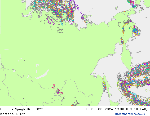 Isotachs Spaghetti ECMWF Th 06.06.2024 18 UTC