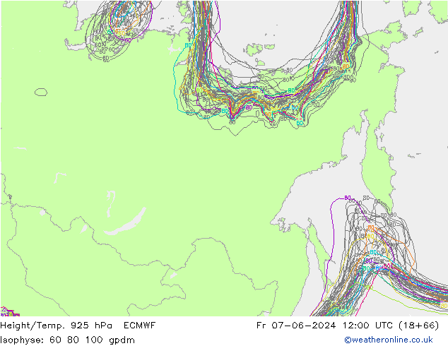 Yükseklik/Sıc. 925 hPa ECMWF Cu 07.06.2024 12 UTC