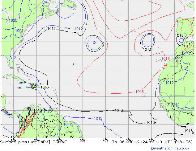 Bodendruck ECMWF Do 06.06.2024 06 UTC