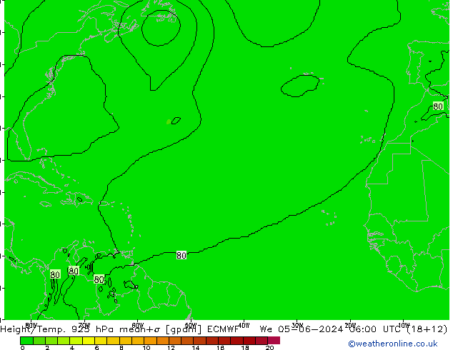 Hoogte/Temp. 925 hPa ECMWF wo 05.06.2024 06 UTC