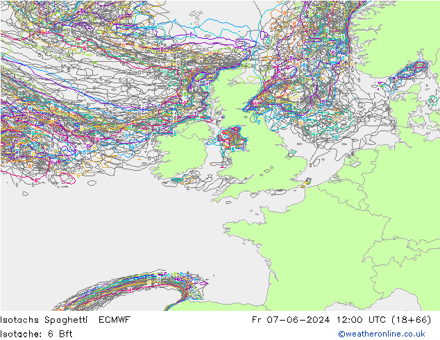 Isotachs Spaghetti ECMWF  07.06.2024 12 UTC