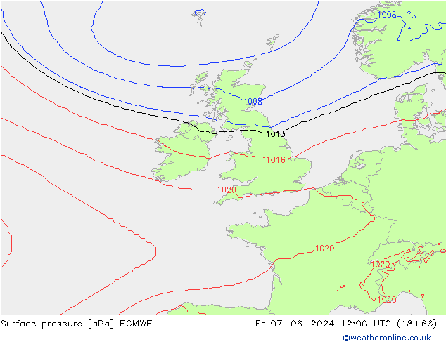 Surface pressure ECMWF Fr 07.06.2024 12 UTC