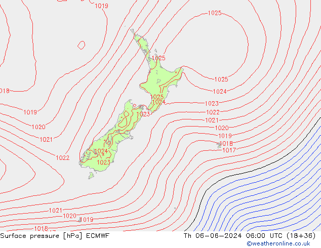 Surface pressure ECMWF Th 06.06.2024 06 UTC