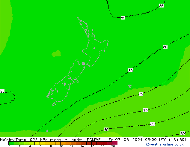 Height/Temp. 925 гПа ECMWF пт 07.06.2024 06 UTC