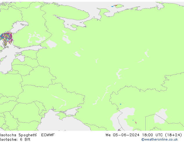 Isotachs Spaghetti ECMWF mer 05.06.2024 18 UTC