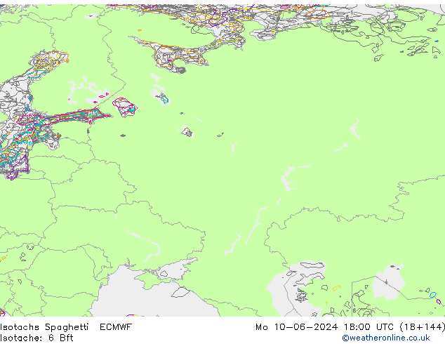 Isotachen Spaghetti ECMWF ma 10.06.2024 18 UTC